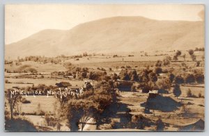 Manchester VT RPPC Mt Equinox with Homes Barns 1942 Real Photo Postcard K22