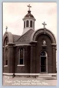 J90/ New Ulm Minnesota RPPC Postcard c40-50s Lorettp Hospital Chapel 581