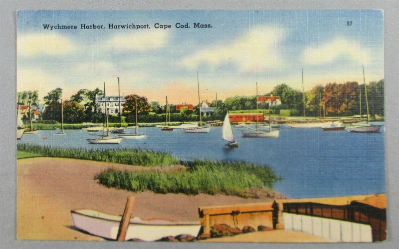 Wychmere Harbor, Harwichport, Cape Cod MA 1944 Postcard (#7952)