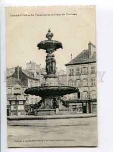 401315 FRANCE CHERBOURG fountain shops Vintage postcard