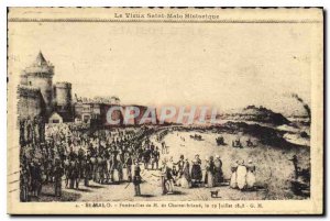 Old Postcard The old Saint Malo St Malo History Funeral M Chateaubriand July ...