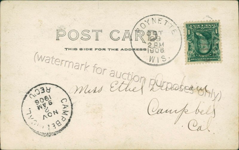 Poynette, Wisconsin - German Church c1906 - WI Postcard 