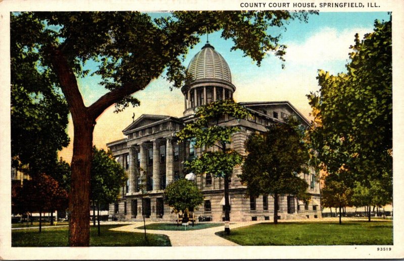 Illinois Springfield County Court House Curteich