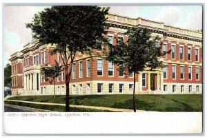 c1905 Appleton High School Exterior Building Appleton Wisconsin Vintage Postcard 