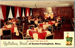 Round Table Room of Holiday Inn Boston-Framingham MA Vintage Postcard P30