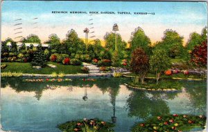 Postcard GARDEN SCENE Topeka Kansas KS AM5297