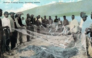 C.1910 Hukilau Net Fishing Hawaiian Islands Territory Hawaii Postcard F62