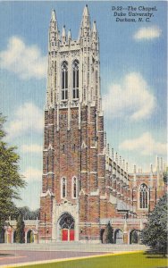 Durham North Carolina 1940s Postcard Duke University The Chapel