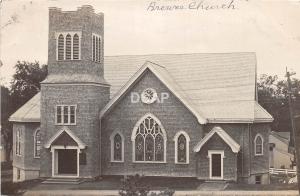 A49/ Brewer Maine Me RPPC Real Photo Postcard 1909 Baptist Convention Church