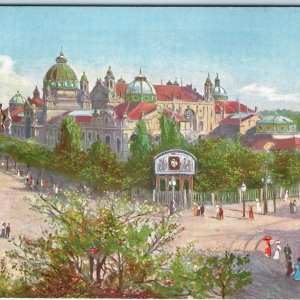 c1900s Dresden, Germany Exhibition Palace Domed Buildings Street Scene Tram A353