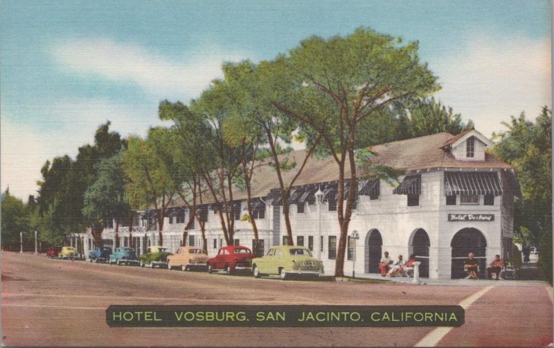 Postcard Hotel Vosburg San Jacinto California CA