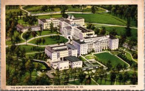 Postcard WV White Sulphur Springs Greenbrier Hotel aerial view