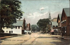 Whitman Massachusetts MA Washington St Rotograph c1900s-10s Postcard