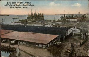 New Bedford MA NY Freight Landing Phila & Reading Coal Pockets c1910 Postcard