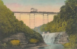 Letchworth State Park NY, New York near Castile - Train on Erie Railroad Trestle