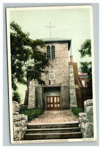 Vintage 1910's Postcard - San Miguel Church & Garden Santa Fe New Mexico