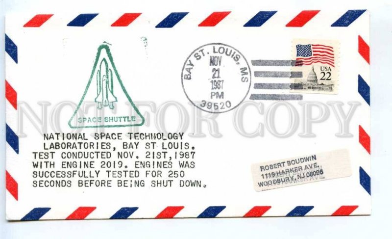 418833 USA 1987 year Shuttle Bay St.Louis SPACE COVER 