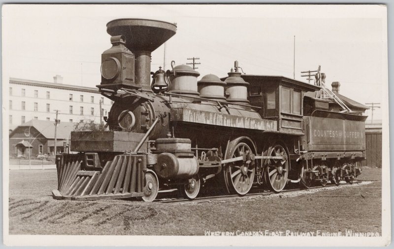 Countess of Dufferin Winnipeg MB First Engine Western Canada RPPC Postcard H78