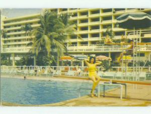 Pre-1980 risque BATHING SUIT GIRLS AT PANAMA HOTEL Panama City PANAMA HQ1672