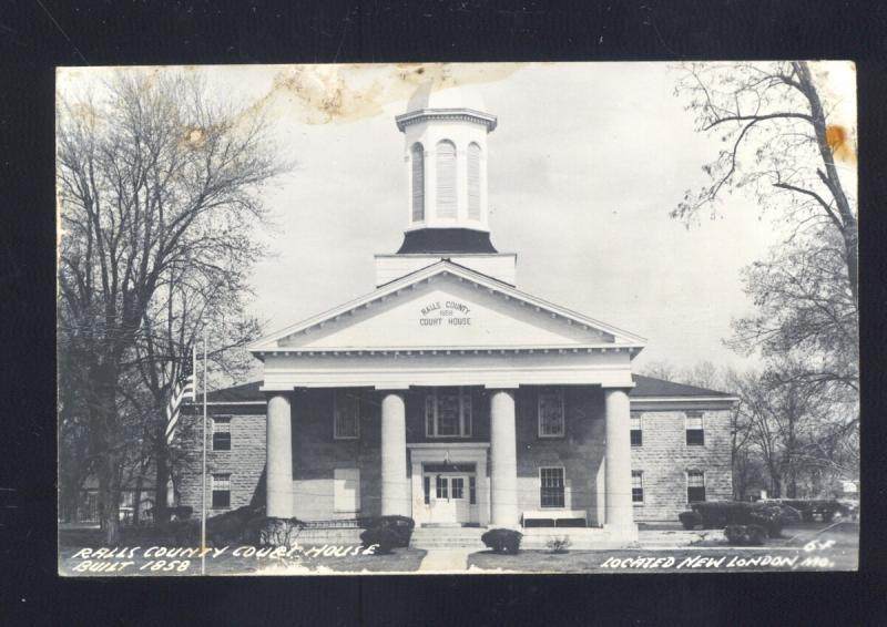 RPPC NEW LONDON MISSOURI RALLS COUNTY COURT HOUSE REAL PHOTO POSTCARD MO.