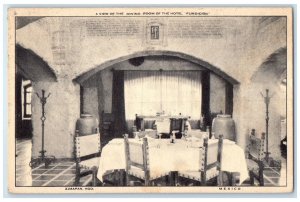 1946 Dining Area Hotel Fundicion Zimapan in Hidalgo Mexico Vintage Postcard