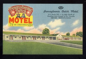 Denver, Pennsylvania/PA Postcard,  Pennsylvania Dutch Motel, US Route 222