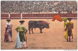 GIBRALTAR, 1900-1910's; Bull Ring, Bombita II Preparando Para Matar