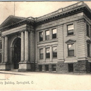 1905 Springfield O Clark County Building Rotograph Collotype Sol Postcard OH A38