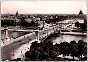 Paris Le Pont Alexandre Iii Et L'Esplanade Des Invalides Real RPPC Postcard