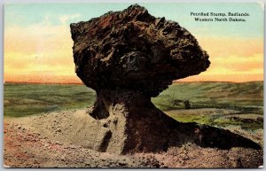 1912 Petrified Stump Badlands Western North Dakota ND Rock Posted Postcard