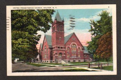 NY United Presbyterian Church WALTON NEW YORK Postcard