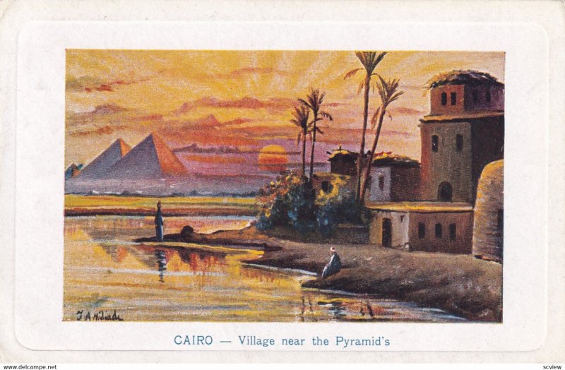 CAIRO, Egypt, 1900-1910s; Village Near The Pyramid's