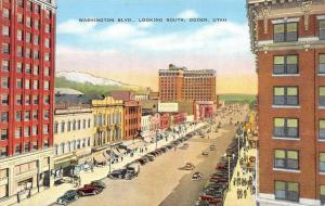 OGDEN, UT Utah  WASHINGTON BOULEVARD BLVD South STREET SCENE  c1940's Postcard