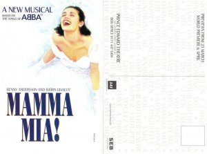 Abba Mamma Mia Musical WORLD PREMIERE Advertising Postcard