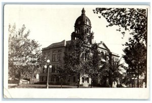 1921 Court House Building Clock Tower Billings Montana MT RPPC Photo Postcard