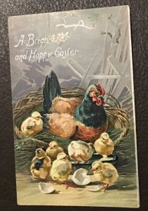 Vintage silvered embossed Easter Tucks Postcard, postmarked 1909