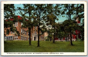 Springfield Ohio 1926 Postcard Science Hall Wittenberg College