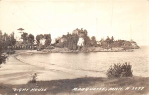 Marquette Michigan Lighthouse Real Photo Vintage Postcard AA72747