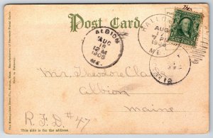 Augusta Maine~Western Avenue Homes~Crowd @ Winthrop Trolley~1905 Postcard