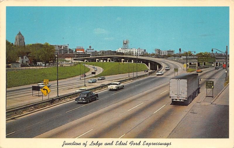 Detroit Michigan~Expressway~Lodge & Edsel Ford Junction~Cars~1965 Pc