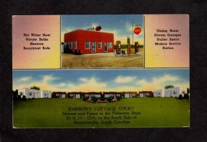 SC Farron's Cottage Court Cabins Shell Gas Station Bennettsville South Carolina