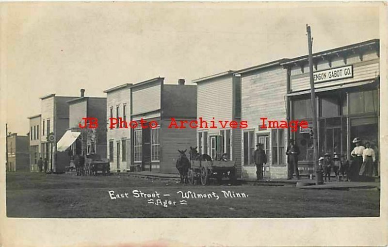 MN, Wilmont, Minnesota, RPPC, East Street, Business Section, Photo