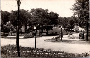 Real Photo Postcard Entrance to John Brown Memorial Park in Osawatomie, Kansas