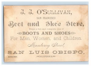 1880s J.J. Sullivan Shoe Store San Francisco San Luis Obispo, CA #1 F115
