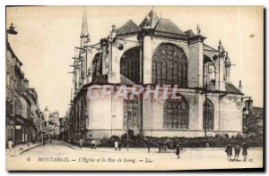 Old Postcard Montargis Church and Rue de Loing