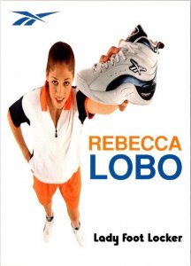 Lady Foot Locker Advertising  REBECCA LOBO Reebok Basketball Shoe 4X6 Postcard