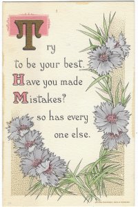 Motto Card Try to be Your Best Have You Made Mistakes? So Has Everyone Else