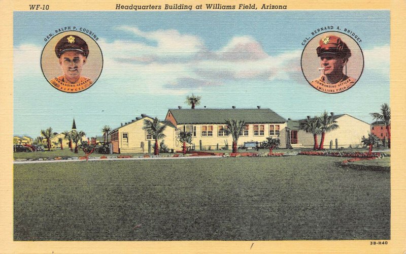 U.S. Air Force Headquarters Bldg. at Williams Field, AZ, W.W. II Era Postcard