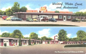Waldorf MD Motor Court & Restaurant Duo View Linen Postcard