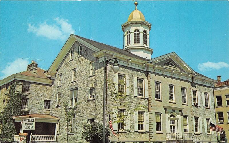 Kingston New York~Ulster County Court House~Help Sign in Front~Info on Bk~'50s